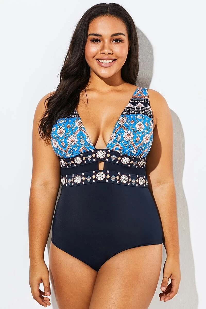 Charming Printed Cut Out One Piece Swimsuit 3 Charming Printed Cut Out One Piece Swimsuit - Image 3
