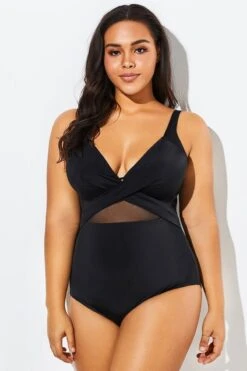 Black Cut Out Mesh Underwire One Piece Swimsuit 8 Black Cut Out Mesh Underwire One Piece Swimsuit -Sandy Bikinis Shop b sfop1911127 3