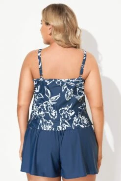 Flower Print Tummy Control One Piece Swimsuit -Sandy Bikinis Shop b sfop2003070 3