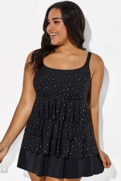 Black Square Neck Ruffle Vintage Women Swimdress -Sandy Bikinis Shop b sfsd1911046 33