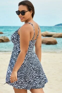 Black Twist Front Leopard Print Flyaway Swimdress 9 Black Twist Front Leopard Print Flyaway Swimdress -Sandy Bikinis Shop b sfsd1911059 6