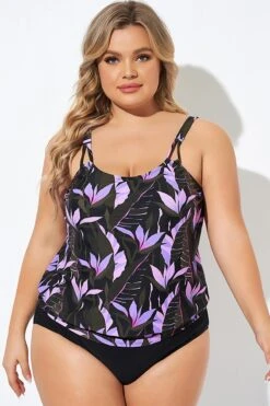 Adjustable Straps Blouson Lady Tankini Top -Sandy Bikinis Shop b sftan010007 5