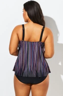 Stripe Flowy Sweetheart Neckline Underwire Tankini Set -Sandy Bikinis Shop b sftan1911025 6