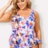 Floral Printed Side Tie Women Tankini Top