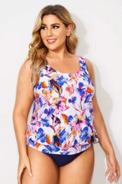 Floral Printed Side Tie Women Tankini Top -Sandy Bikinis Shop b sftan2003045 4