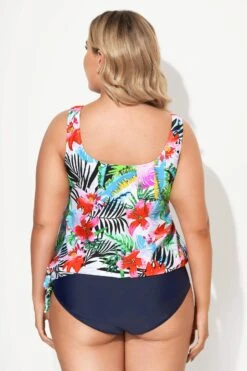 Tropical Flower Printed Scoopneck Tankini Top -Sandy Bikinis Shop b sftan2003046 2