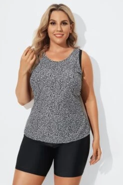 Black Leopard Longer Length Sport Tankini Set -Sandy Bikinis Shop b sftan2003079 4