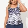 Tie Dye Zigzag Classic Lightweight Tankini Top