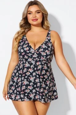 Floral Print V-Neck Adjustable Straps Tankini Top 9 Floral Print V-Neck Adjustable Straps Tankini Top -Sandy Bikinis Shop b sftan2003334 1