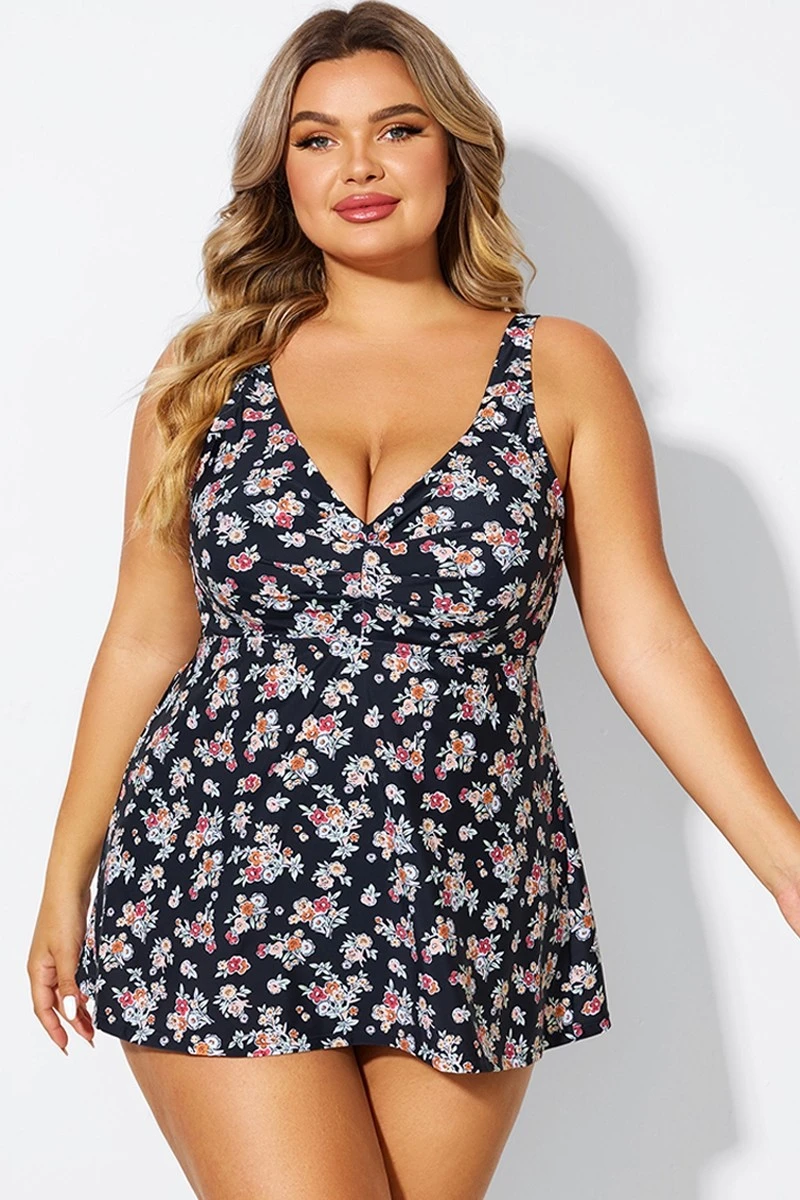 Floral Print V-Neck Adjustable Straps Tankini Top 4 Floral Print V-Neck Adjustable Straps Tankini Top - Image 4