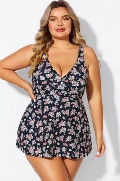 Floral Print V-Neck Adjustable Straps Tankini Top 8 Floral Print V-Neck Adjustable Straps Tankini Top -Sandy Bikinis Shop b sftan2003334 3
