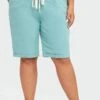Blue With Pockets Sashes Holiday Loose Shorts