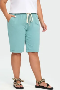 Blue With Pockets Sashes Holiday Loose Shorts 11 Blue With Pockets Sashes Holiday Loose Shorts -Sandy Bikinis Shop c pt001001 6