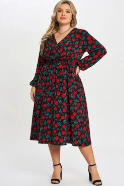 Floral Printed Wrap Pocket Lantern Sleeve Belted Dress 9 Floral Printed Wrap Pocket Lantern Sleeve Belted Dress -Sandy Bikinis Shop c sd008001 4