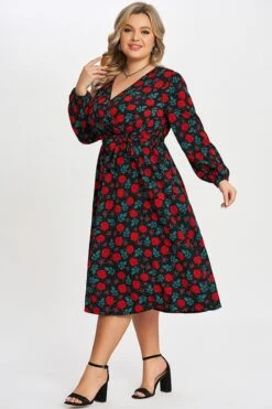 Floral Printed Wrap Pocket Lantern Sleeve Belted Dress 11 Floral Printed Wrap Pocket Lantern Sleeve Belted Dress -Sandy Bikinis Shop c sd008001 6