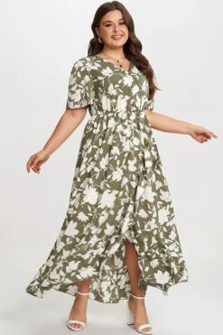 Elegance Floral Ruffle Knot Side Wrap Dress -Sandy Bikinis Shop c sd010001 3