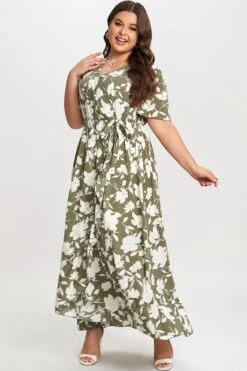 Elegance Floral Ruffle Knot Side Wrap Dress -Sandy Bikinis Shop c sd010001 4