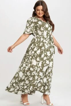 Elegance Floral Ruffle Knot Side Wrap Dress -Sandy Bikinis Shop c sd010001 5