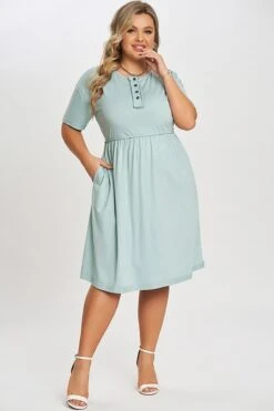 Functioning Buttons Round Neck Babydoll T-shirt Dress 11 Functioning Buttons Round Neck Babydoll T-shirt Dress -Sandy Bikinis Shop c sd016001 6