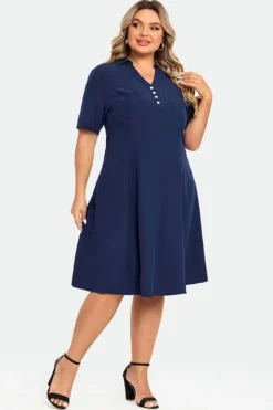 Navy Polo Short Sleeves Front Pockets Dress -Sandy Bikinis Shop c sd024001 6