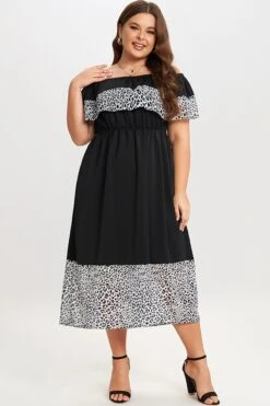 Black Leopard Off The Shoulder Maxi Dress 10 Black Leopard Off The Shoulder Maxi Dress -Sandy Bikinis Shop c sd032001 5