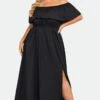Plus Size Black Off The Shoulder Maxi Dress