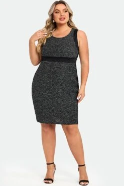 Plus Black Wrap Contoured Panel Midi Dress 8 Plus Black Wrap Contoured Panel Midi Dress -Sandy Bikinis Shop c sd044001 4