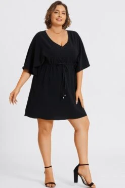 V-Neck Solid Color Elastic Eaist Ruffle Long Tunic 10 V-Neck Solid Color Elastic Eaist Ruffle Long Tunic -Sandy Bikinis Shop c sd047001 4