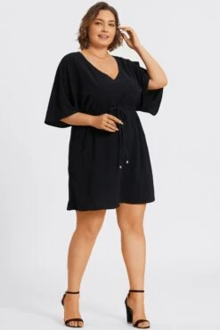 V-Neck Solid Color Elastic Eaist Ruffle Long Tunic 9 V-Neck Solid Color Elastic Eaist Ruffle Long Tunic -Sandy Bikinis Shop c sd047001 5