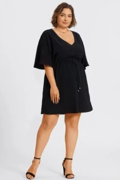 V-Neck Solid Color Elastic Eaist Ruffle Long Tunic 11 V-Neck Solid Color Elastic Eaist Ruffle Long Tunic -Sandy Bikinis Shop c sd047001 6