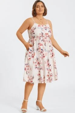 Floral Print Square Neck Chiffon Pleated Midi Dress -Sandy Bikinis Shop c sd049002 5