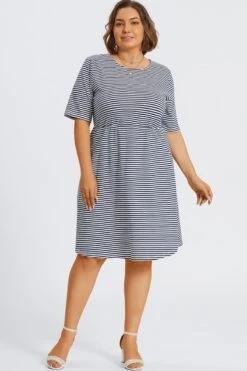 High Neck Half Sleeve Skater Midi Dress -Sandy Bikinis Shop c sd055001 5