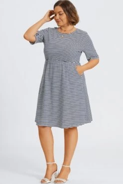 High Neck Half Sleeve Skater Midi Dress -Sandy Bikinis Shop c sd055001 6