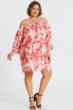 Floral Print Off-Shoulder Carmen Style Midi Dress -Sandy Bikinis Shop c sd056001 6