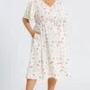 Floral Printed Ruffle Sleeve Pocket Belted Maxi Dress
