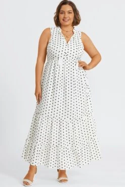 Polka Dots Textured Woven Tiered Maxi Dress 10 Polka Dots Textured Woven Tiered Maxi Dress -Sandy Bikinis Shop c sd060001 4