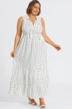 Polka Dots Textured Woven Tiered Maxi Dress 11 Polka Dots Textured Woven Tiered Maxi Dress -Sandy Bikinis Shop c sd060001 6