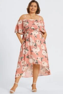 Floral Print Cold Shoulder Pocket Asymmetrical Hem Dress 8 Floral Print Cold Shoulder Pocket Asymmetrical Hem Dress -Sandy Bikinis Shop c sd061001 3