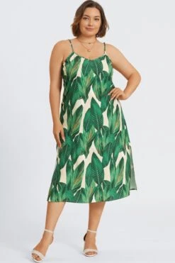 Plus Size Tropical Print Cami Maxi Dress -Sandy Bikinis Shop c sd064001 3 2