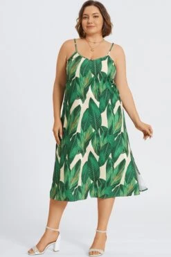 Plus Size Tropical Print Cami Maxi Dress -Sandy Bikinis Shop c sd064001 5 2