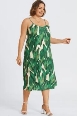 Plus Size Tropical Print Cami Maxi Dress -Sandy Bikinis Shop c sd064001 6 2