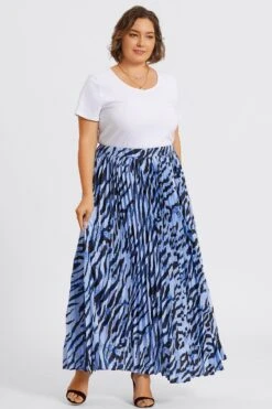 Zebra Print Flowing Crinkled Elastic Waist Long Skirt -Sandy Bikinis Shop c sk001001 4