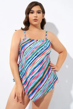 Multi Color Scarf Bandeau Longer Length Tankini Top 11 Multi Color Scarf Bandeau Longer Length Tankini Top -Sandy Bikinis Shop dsc06693 1