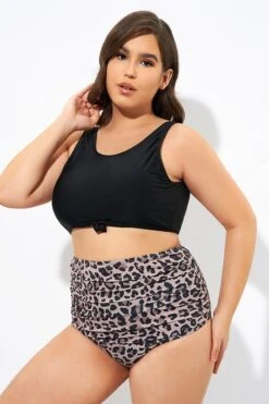 Black Wide Strap Knot Front Bikini Top -Sandy Bikinis Shop dsc07126