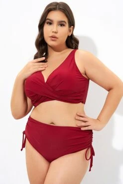 Red Twist Front Cross Back&Front Bikini Top -Sandy Bikinis Shop dsc07163
