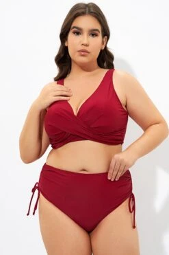 Red Twist Front Cross Back&Front Bikini Top -Sandy Bikinis Shop dsc07194