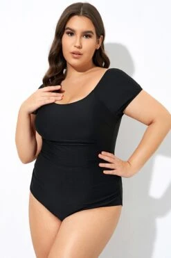 Elegant Solid Black Ladder Back One Piece Swimsuit 10 Elegant Solid Black Ladder Back One Piece Swimsuit -Sandy Bikinis Shop dsc07785