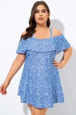 Pretty Ditsy Prints Off-the-Shoulder Swimdress -Sandy Bikinis Shop dsc09000 2