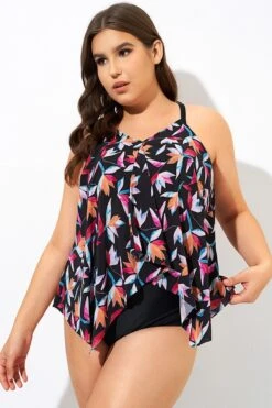 Multi Vintage Print Lady Tankini Top -Sandy Bikinis Shop dsc09645