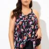 Multi Vintage Print Lady Tankini Top